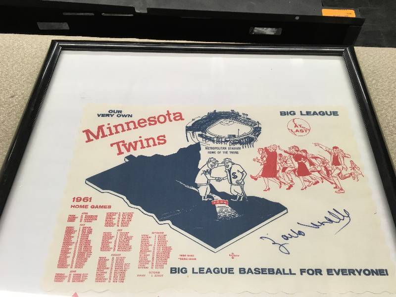 lot 499 image: Extremely Rare 1961 Minnesota Twins Schedule - Autographed By Zoilo Versalles