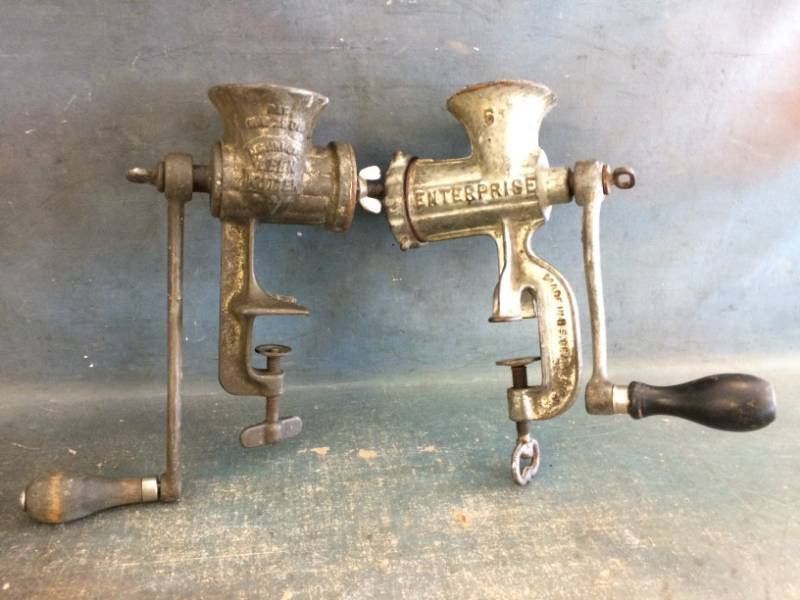 lot 16 image: Vintage Meat Grinders
