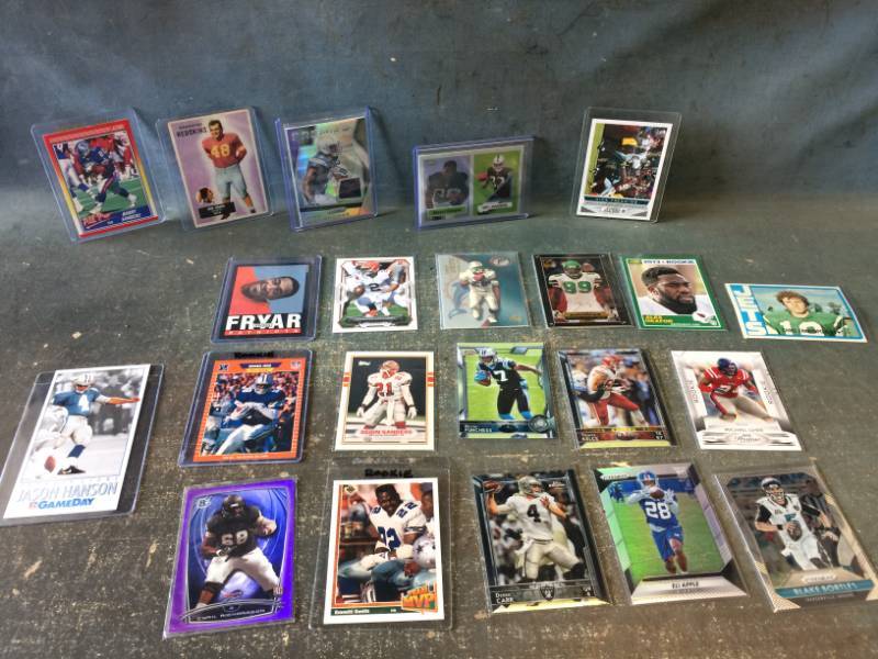 lot 23 image: Football Rookie Cards, 1950s - 2000s, Barry Sanders, Foles, Jersey Cards and More