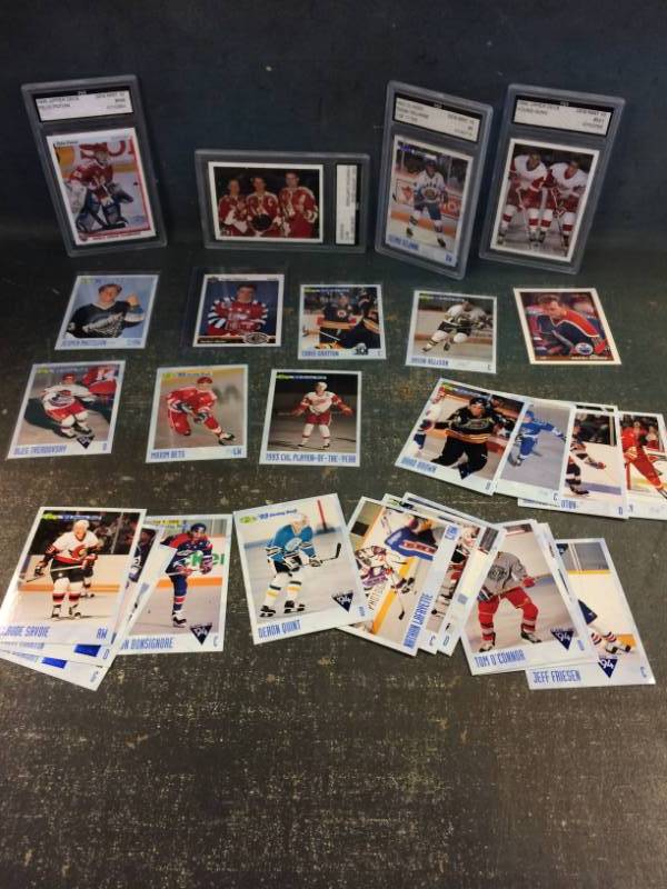 lot 35 image: NHL Rookie Hockey Cards with GradedSlabbed Cards, Selanne, Potvin and More