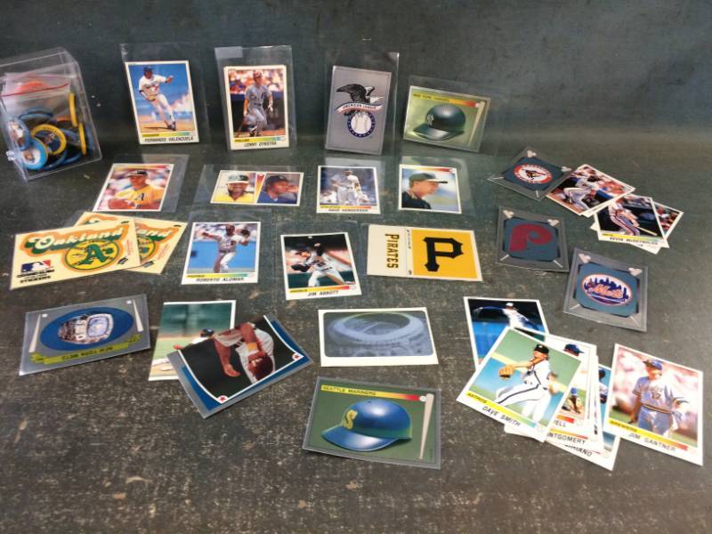 lot 49 image: Collection of Vintage MLB Player Stickers & Pins