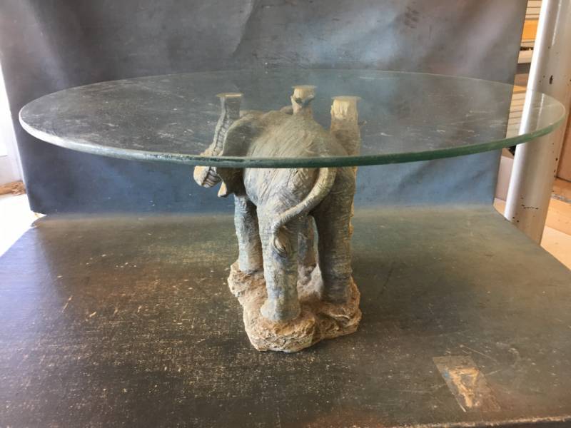 lot 67 image: Elephant Glass Table