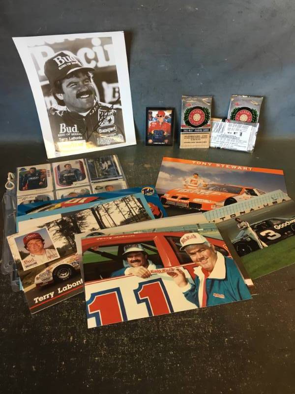lot 62 image: Nascar Collectibles with Dale Earnhardt, Unopened MLB Card Packs, & Stewart Rookie Team Cards