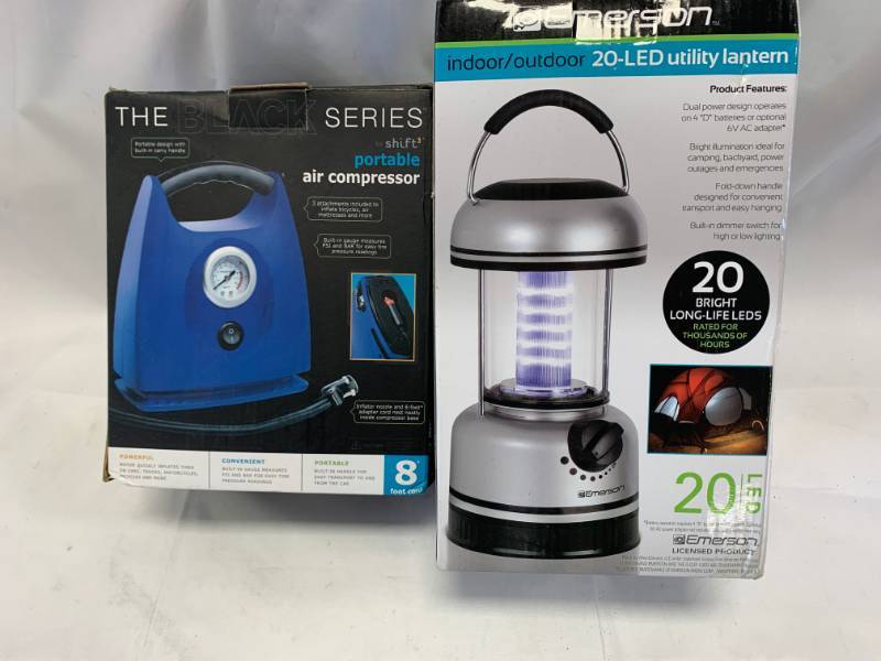 lot 5 image: New Portable Air Compressor & 20 LED Lantern