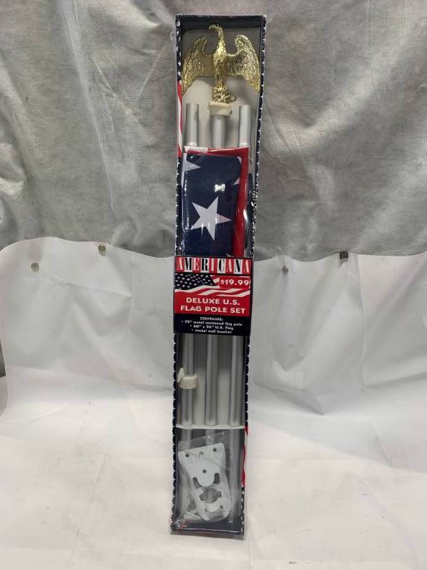lot 35 image: Deluxe US Flag Pole Set
