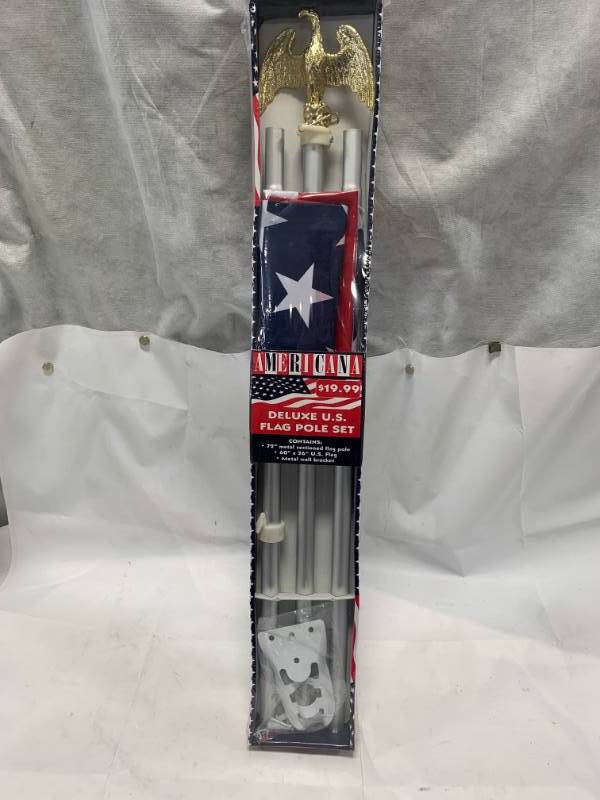 lot 36 image: Deluxe US Flag Pole Set