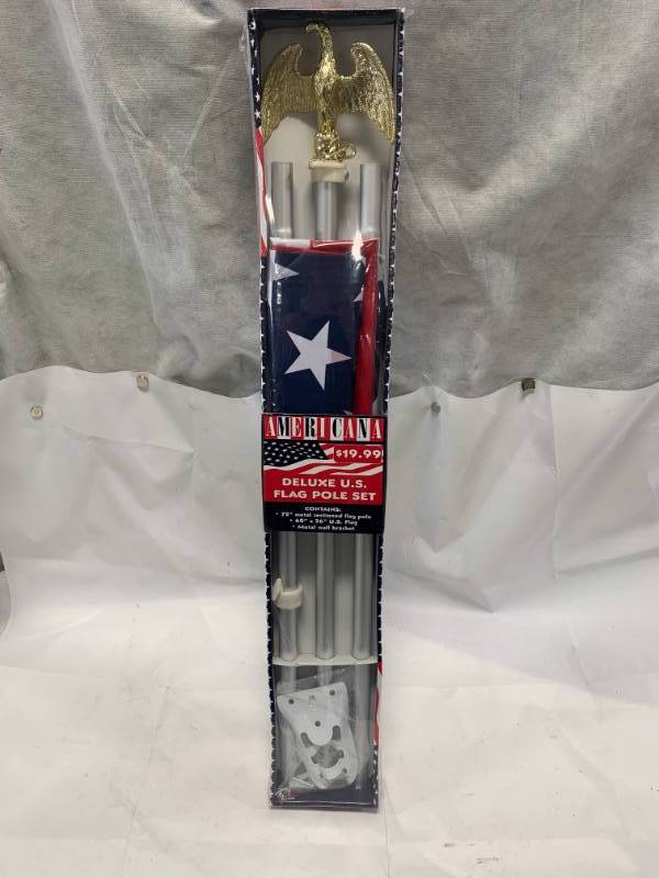lot 37 image: Deluxe US Flag Pole Set