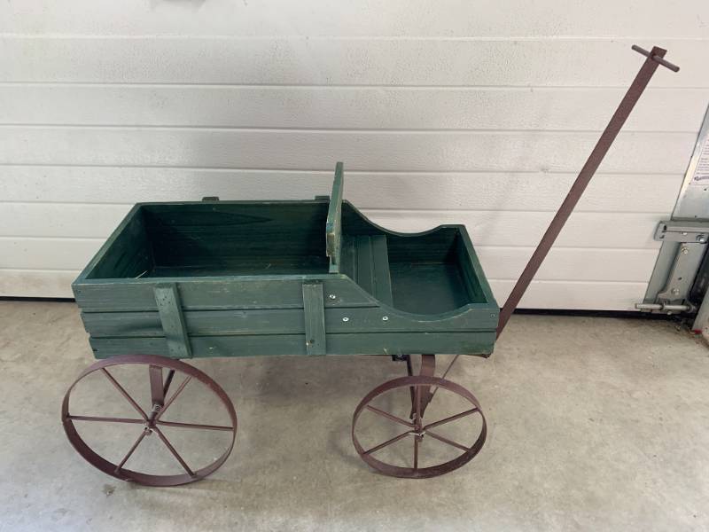 lot 49 image: Toy Wood & Metal Wagon 15 High 22 Long