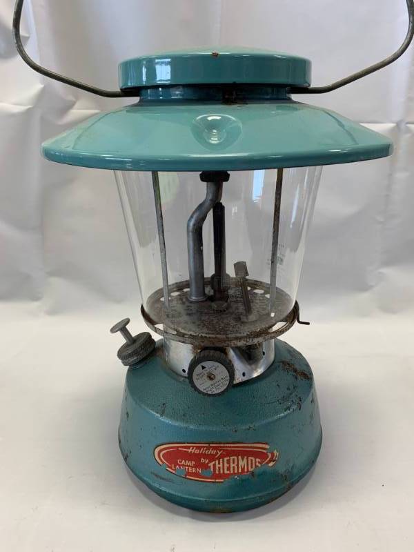 lot 74 image: Vintage Holiday Camp Lantern by Thermos