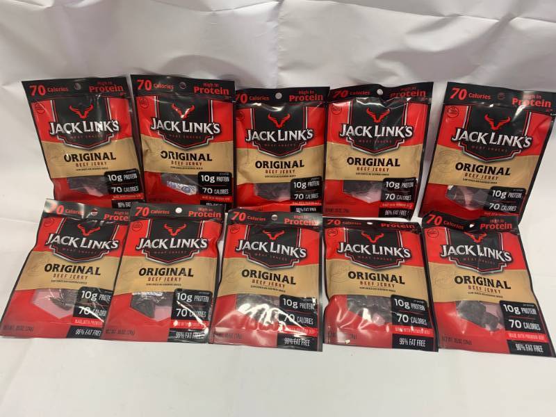lot 96 image: Lot of 10 Jack Link Beef Jerky Packages