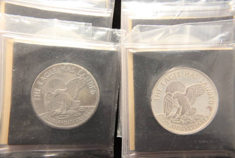 GROUP OF 6 CLAD EISENHOWER DOLLARS APOLLO 11 PACKAGED