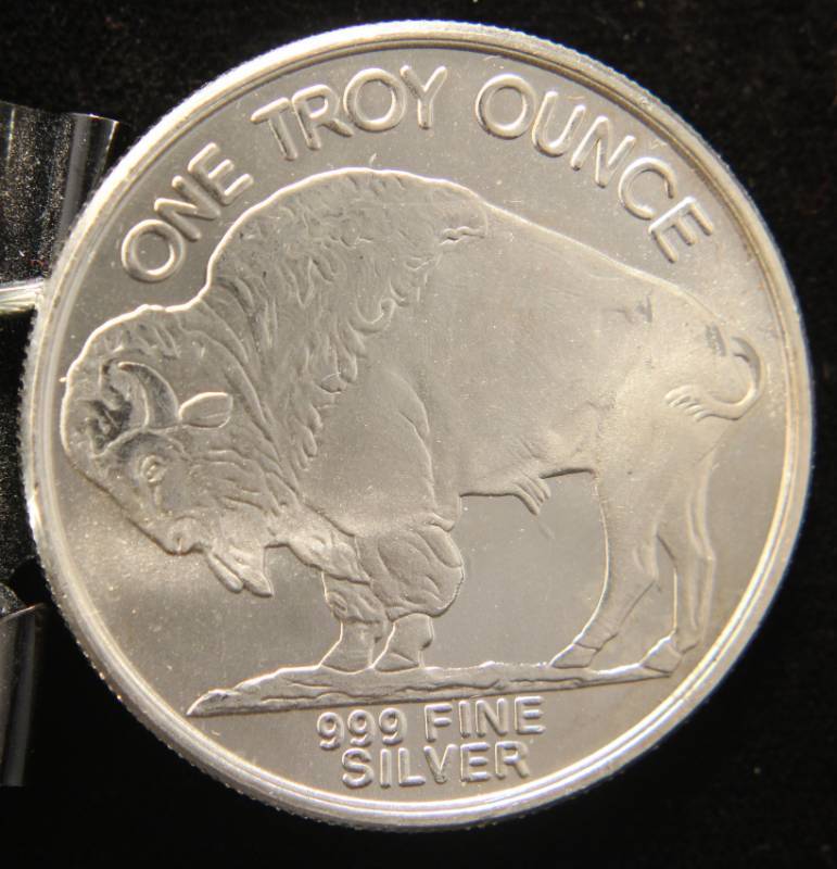 1 TROY OZ. .999 FINE SILVER INDIAN BUFFALO DESIGN