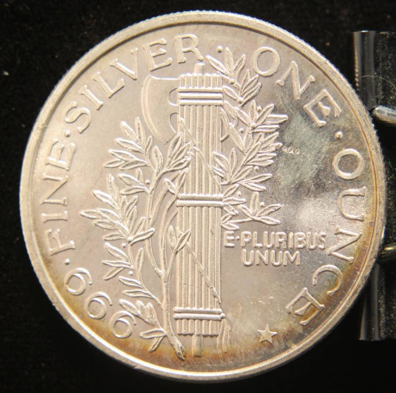 1 TROY OZ. .999 FINE SILVER MERCURY DIME DESIGN