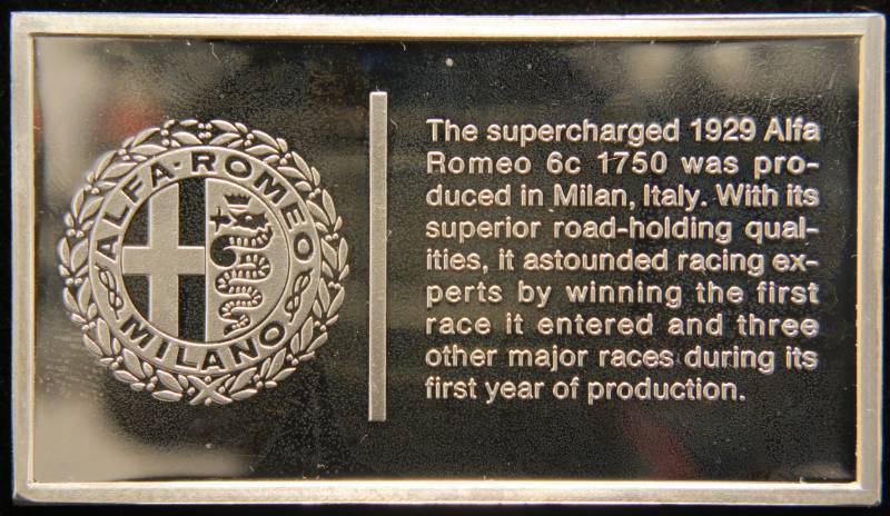 VINTAGE 1929 ALFA ROMEO 1000 GRAINS (2.08 TROY OZ) STERLING SILVER ART BAR