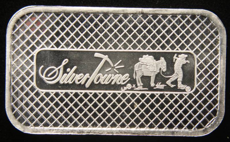 1 TROY OZ. .999 FINE SILVER BAR SILVERTOWNE PROSPECTOR