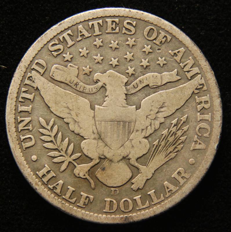 1912-D BARBER SILVER HALF DOLLAR