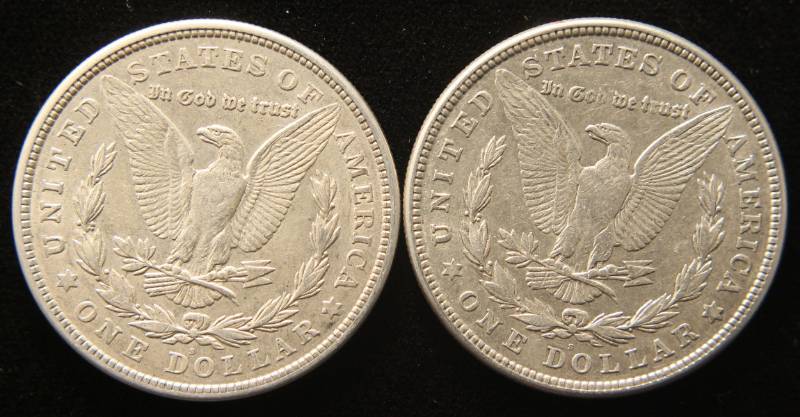 GROUP OF 2 MORGAN SILVER DOLLARS 1921-S X2