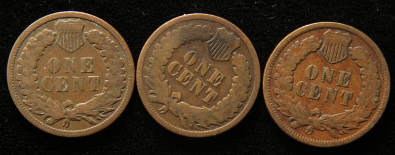 3 BETTER DATE INDIAN HEAD CENTS 1879 1886 1894