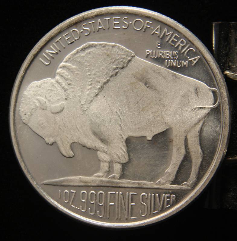 1 TROY OZ. .999 FINE SILVER INDIAN BUFFALO DESIGN