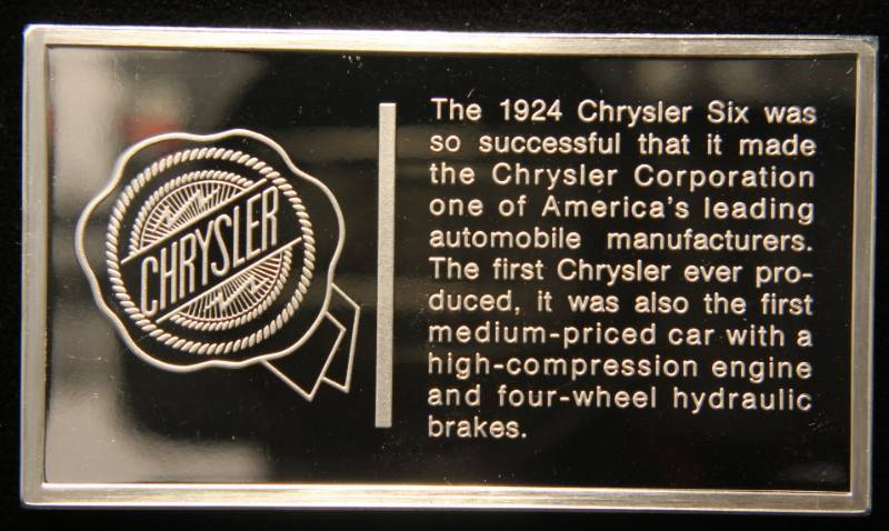VINTAGE 1924 CHRYSLER 1000 GRAINS (2.08 TROY OZ) STERLING SILVER ART BAR