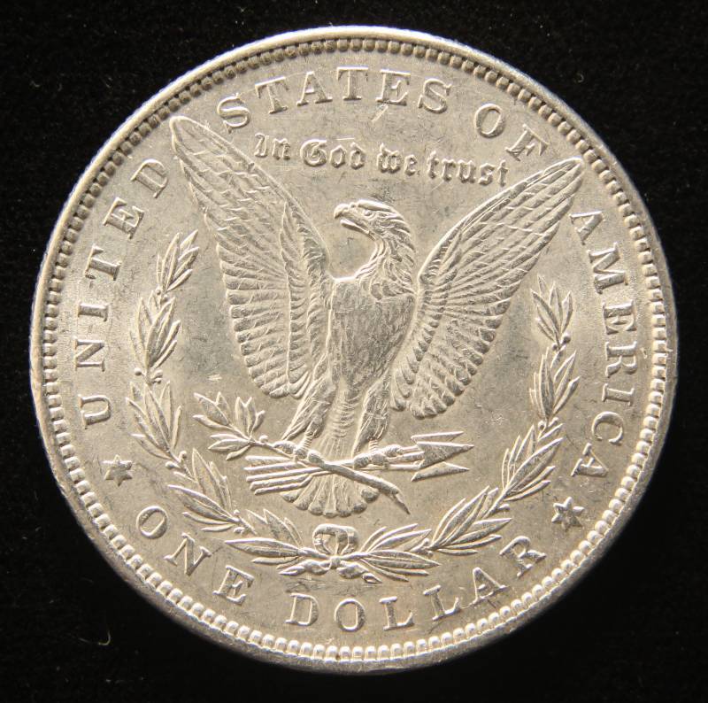1896 MORGAN SILVER DOLLAR UNC small obv rim bump