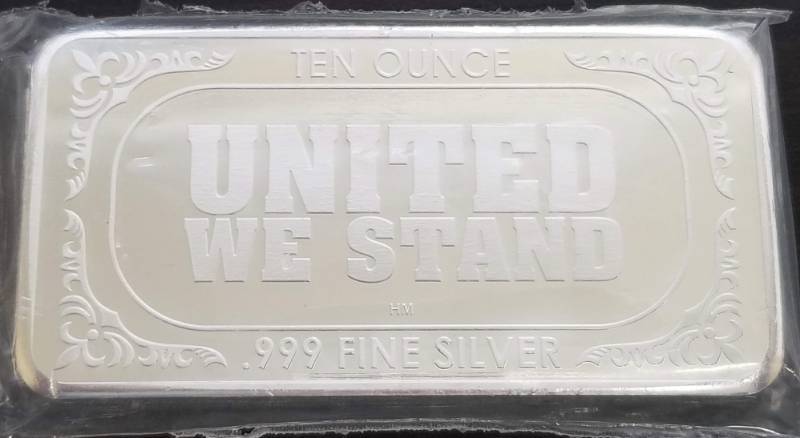 10 TROY OZ. .999 FINE SILVER US FLAG DESIGN SEALED