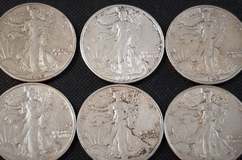 GROUP OF 20 WALKING LIBERTY SILVER HALF DOLLARS MOSTLY VF-XF