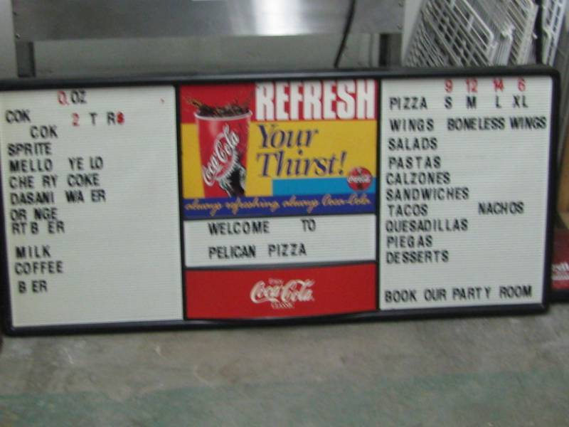 lot 15 image: Coca cola Menu Board