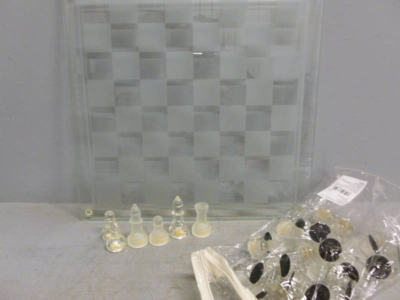 lot 136 image: Glass Chess Set