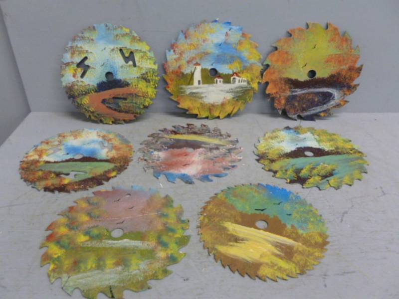 lot 218 image: Painted Saw Blades