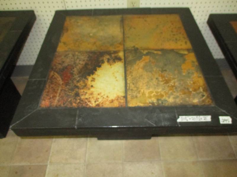 lot 4 image: Slate End Table 27 12 x 27 12 x 21