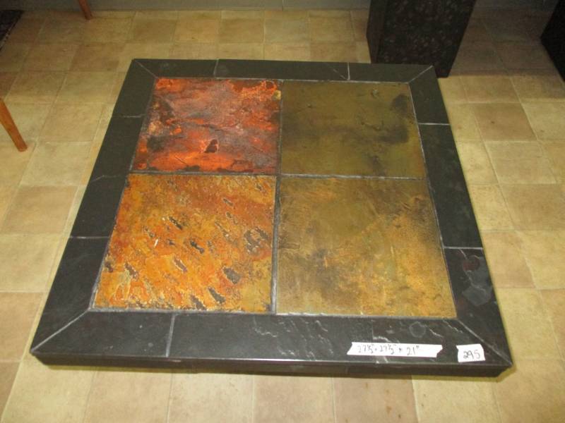 lot 5 image: Slate End Table 27 12 x 27 12 x 21