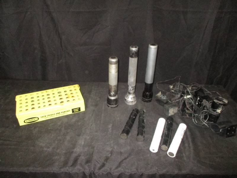 lot 11 image: Nice Flashlights and stanley tool Holder