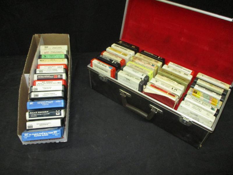 lot 38 image: 24 8-Track Tapes in case, Plus 14 other Tapes