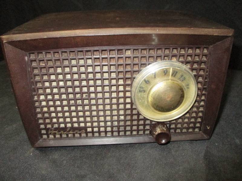 lot 41 image: Two Radios, Two Small Wooden Boxes, VoltOHM Meter