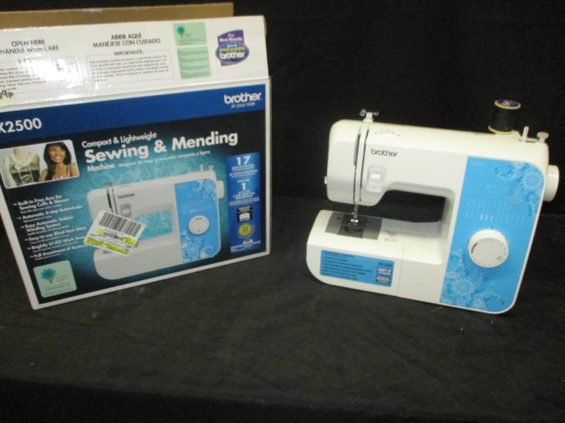 lot 59 image: Brother Sewing Machine, 17 Built in Stitches with 38 stitch functions includes 1 style of 4-step Auto Sizer Button Hole Compact and Lightweight Sewing and Mending