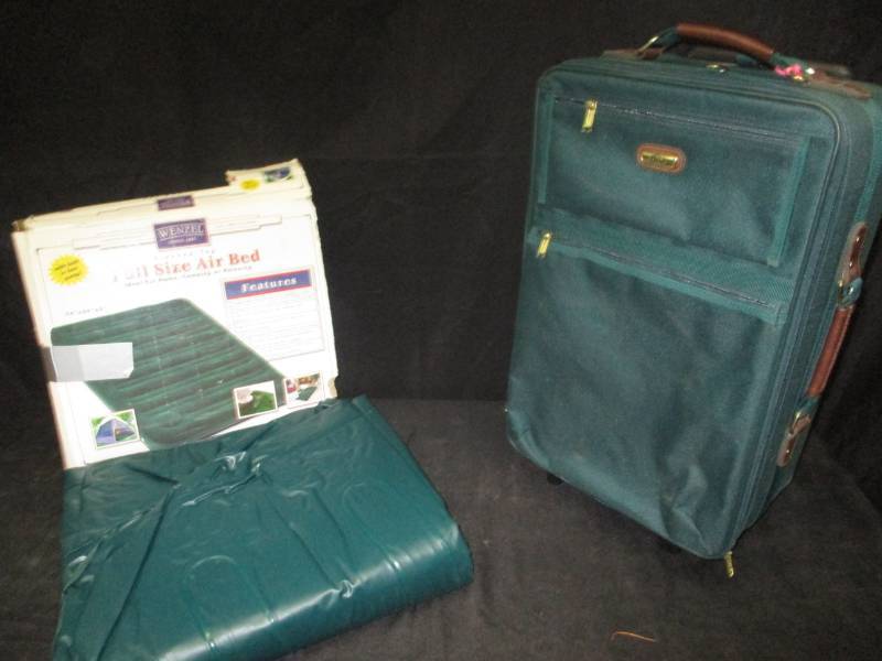 lot 61 image: Full Size Air matress and Suitcase