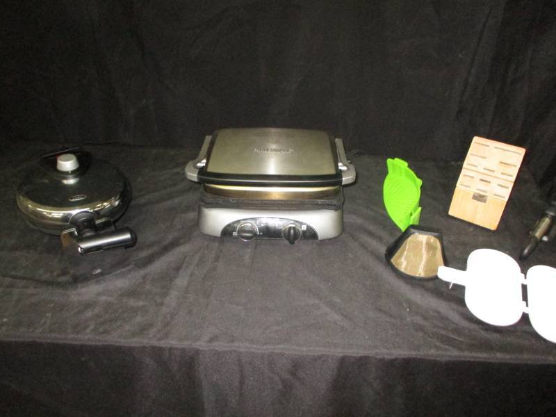 lot 93 image: Oyster Waffle Iron, Griddle, and more
