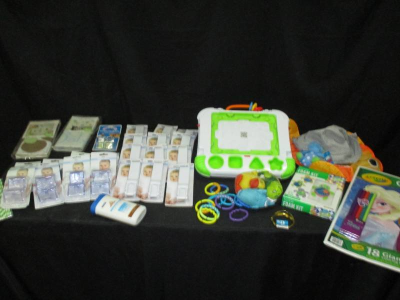 lot 152 image: New Baby Proofing Products, Ipad Holder  play stand, Giant Crayola Coloring Book