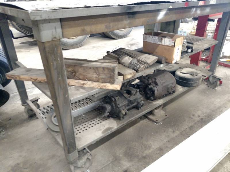 lot 134 image: Rolling Steel Top Workbench with Co...