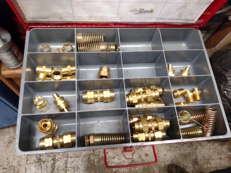 lot 177 image: 4 Drawer Parts Cabinet with Content...