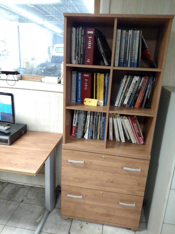 lot 187 image: Shelf Unit & Desk, No Contents...
