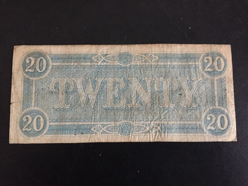 1864 $20 Confederate States Richmond Note