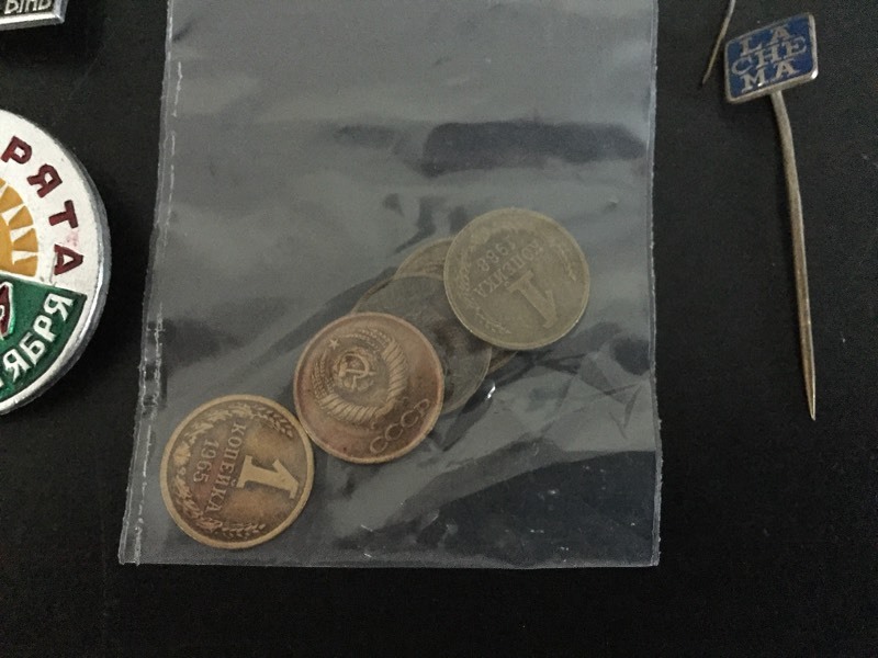 Assorted Soviet Union Coins, Badges & Metals