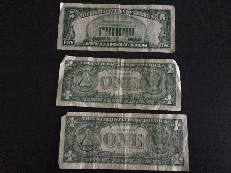 Silver Certificates 2-$1.00 and 1- $5.00