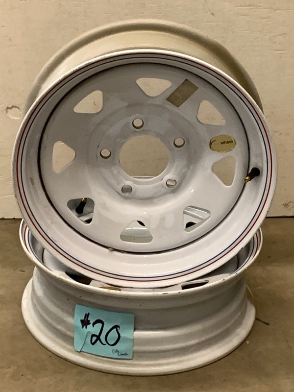 lot 20 image: (2) 15 Trailer Wheels