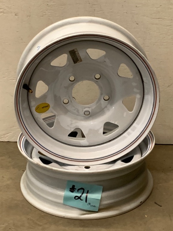 lot 21 image: (2) 15 Trailer Wheels