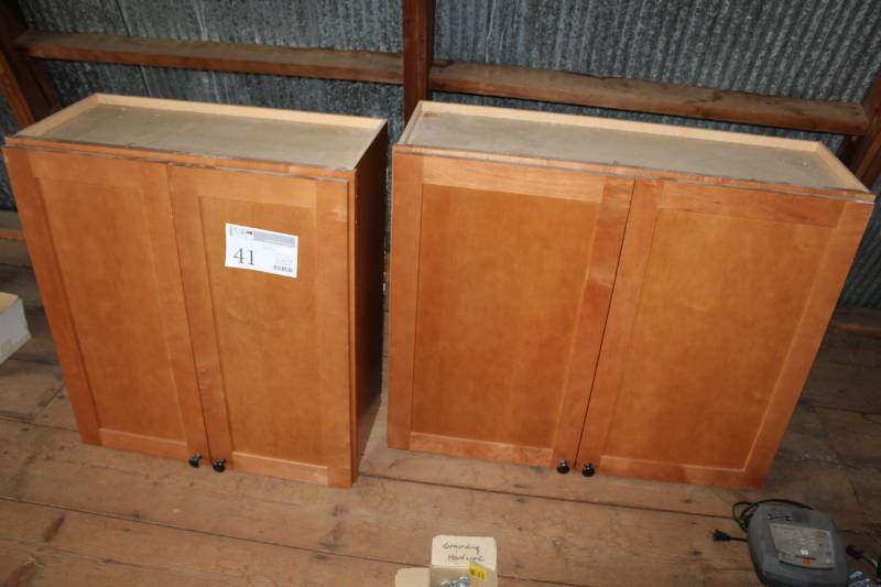 lot 41 image: Wood Cabinets with 2-Doors, 2-Shelves
