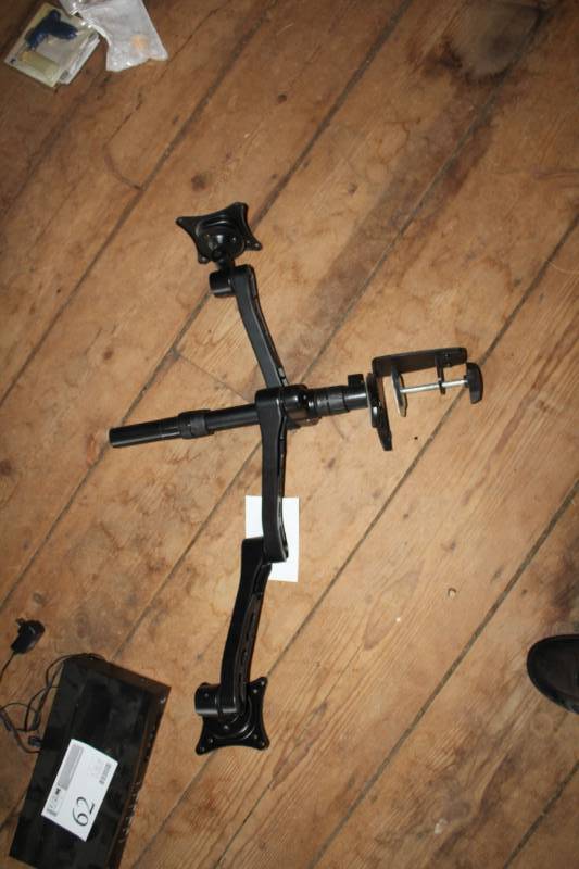 lot 64 image: Desk Mount Dual Computer Monitor Stand