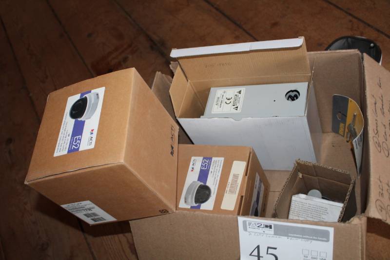 lot 45 image: ACTi Close Circuit TV Cameras and Power Supply